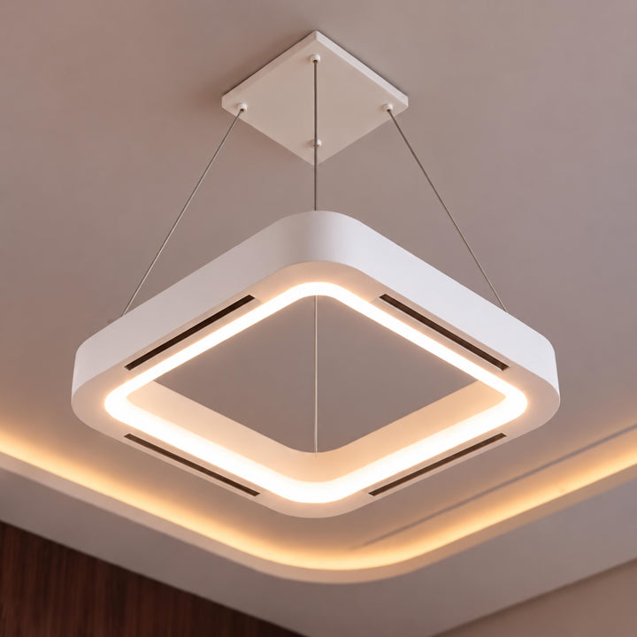 Modern Bladeless Ceiling Fan with Flush Mount Design Dimmable LED Light and Remote Control