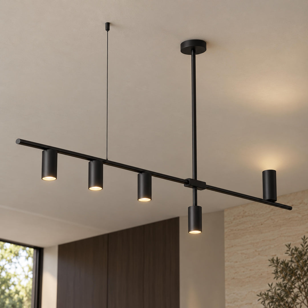 Modern Adjustable Ceiling Light Fixture Kitchen Pendant Lighting Metal Frame LED for Kitchen Island
