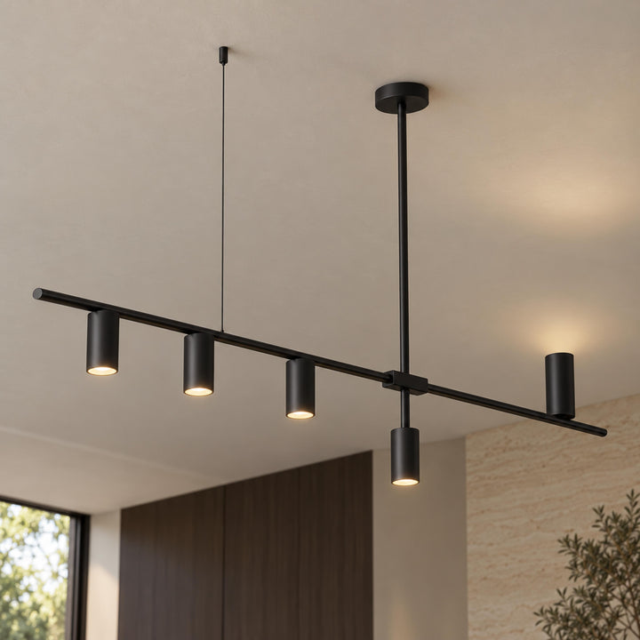 Modern Adjustable Ceiling Light Fixture Kitchen Pendant Lighting Metal Frame LED for Kitchen Island