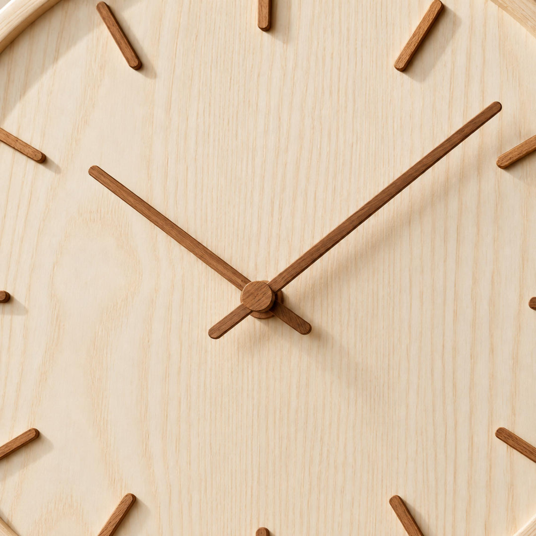 Modern Wall Clock Solid Wood Silent Sweep Design for Home Office Wall Clock Decor