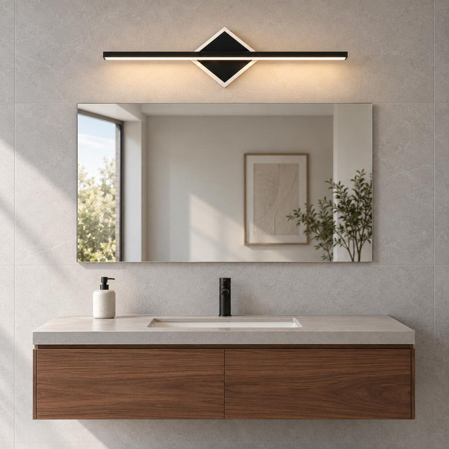 Modern Wall Light Wall Mounted Aluminum Frame Acrylic Base Focused Bathroom Vanity Sconce in the wood vanity