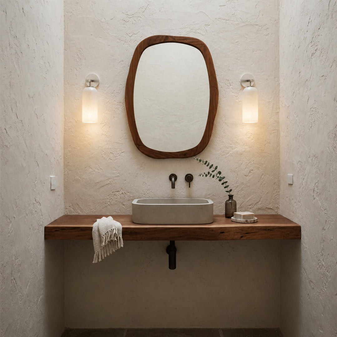 Modern Alabaster Wall Sconce Wall Mounted Metal Light Fixture with LED Compatibility