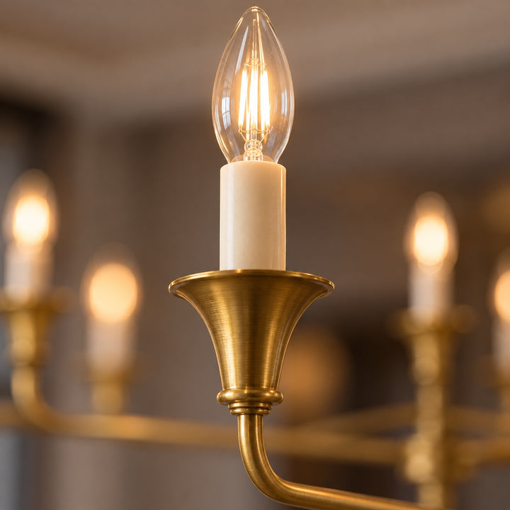 Modern Multi-Arm Black Chandelier Adjustable Ceiling Light Brass Candelabra 5-6 Bulb E14