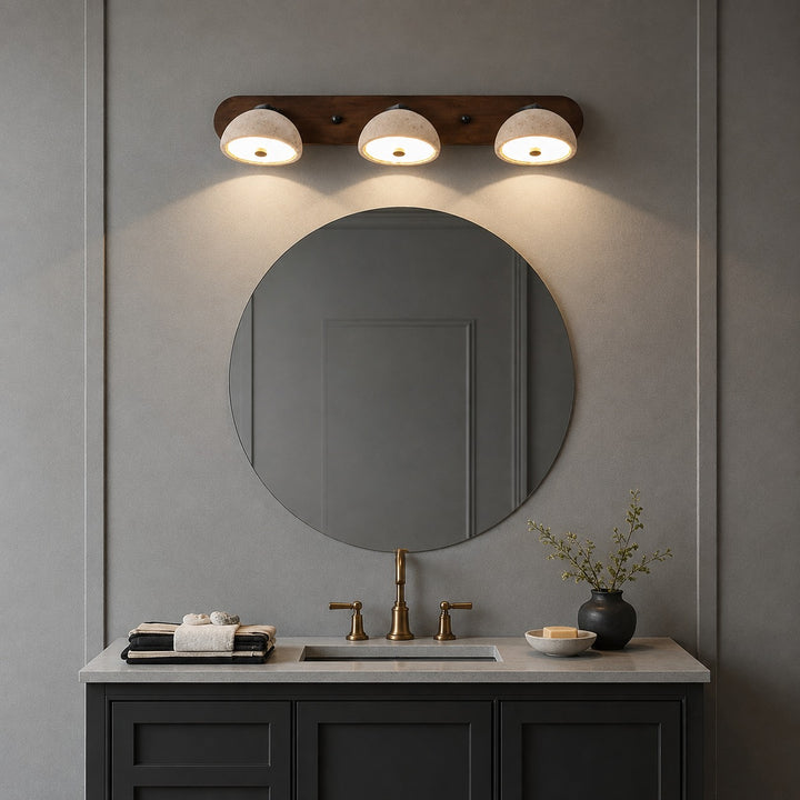 Modern Adjustable Vanity Light Fixture in Travertine with Dimmable LED for Bathroom Lighting