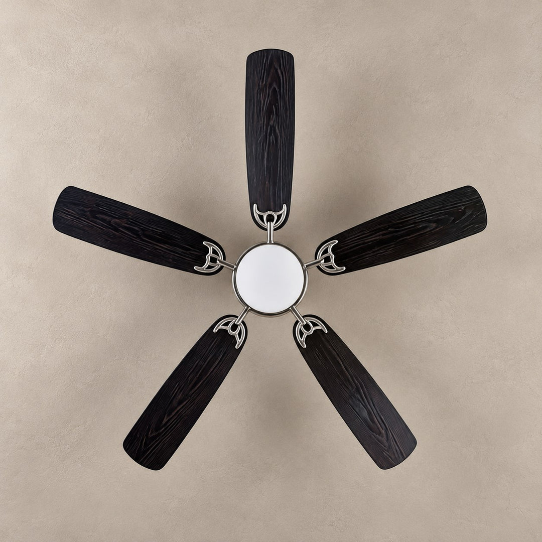 Modern Ceiling Fan Flush Mount Dual-Tone MDF Blades Matte Metal 18W LED 6-Speed DC Motor