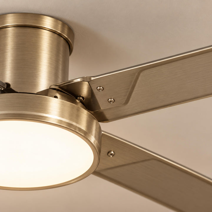 Modern Ceiling Fan with Lights Flush Mount Iron Frame 48W LED Dimmable 6-Speed DC Motor