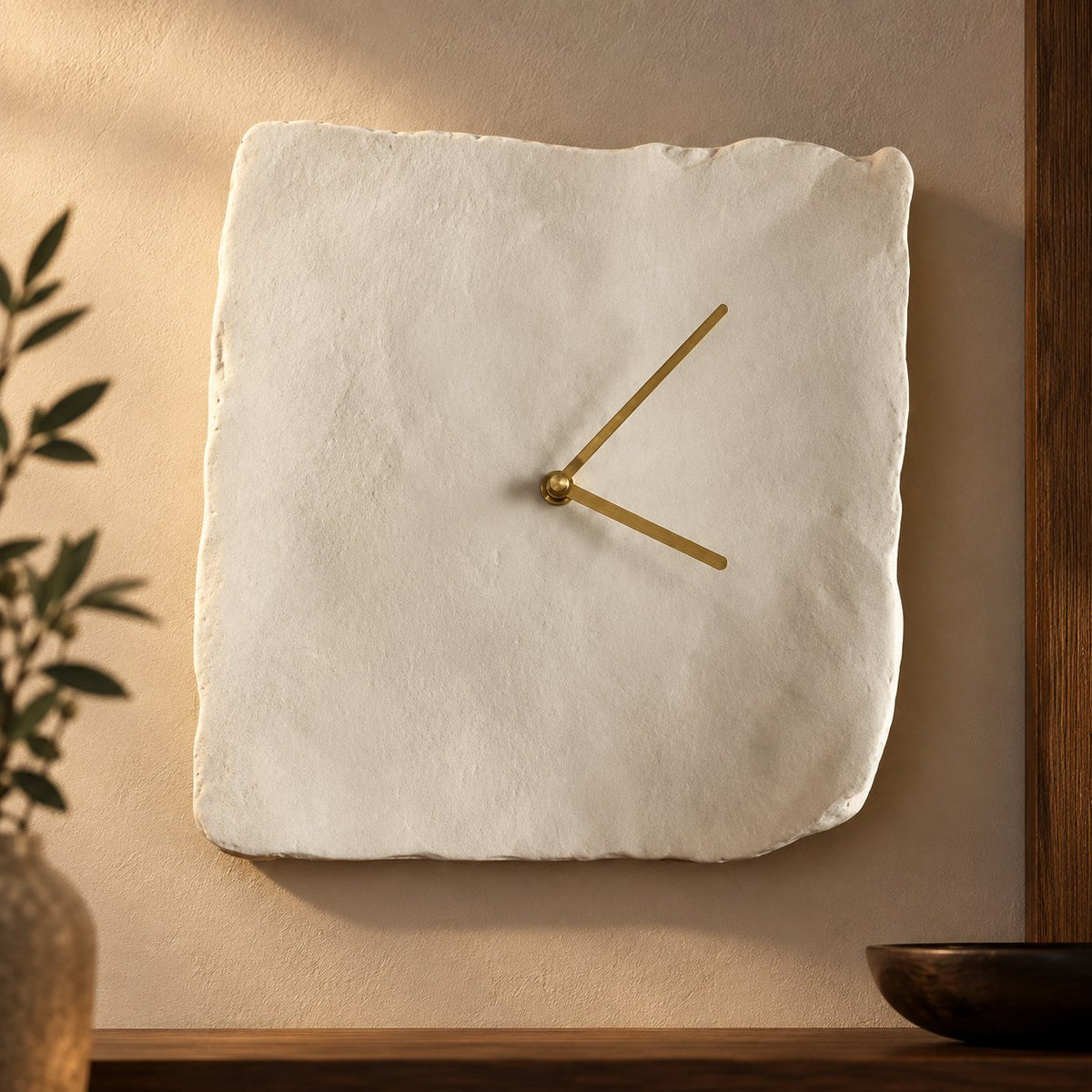Modern Wall Clock Resin Minimalist Design Battery Powered Quiet Movement 26x27cm Wall Clock Decor