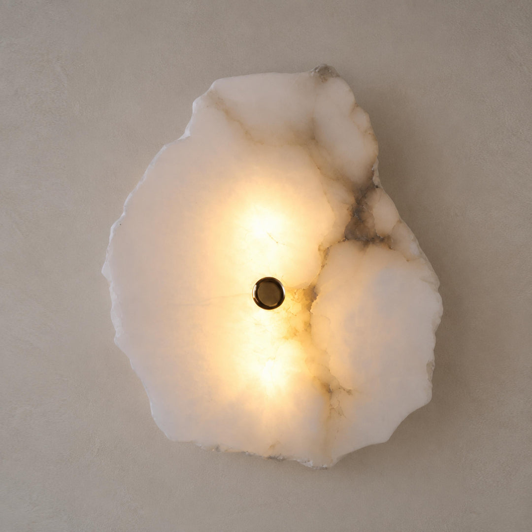 Modern Wall Sconce Lighting Adjustable LED Alabaster Shade with Metal Base for Home Decor