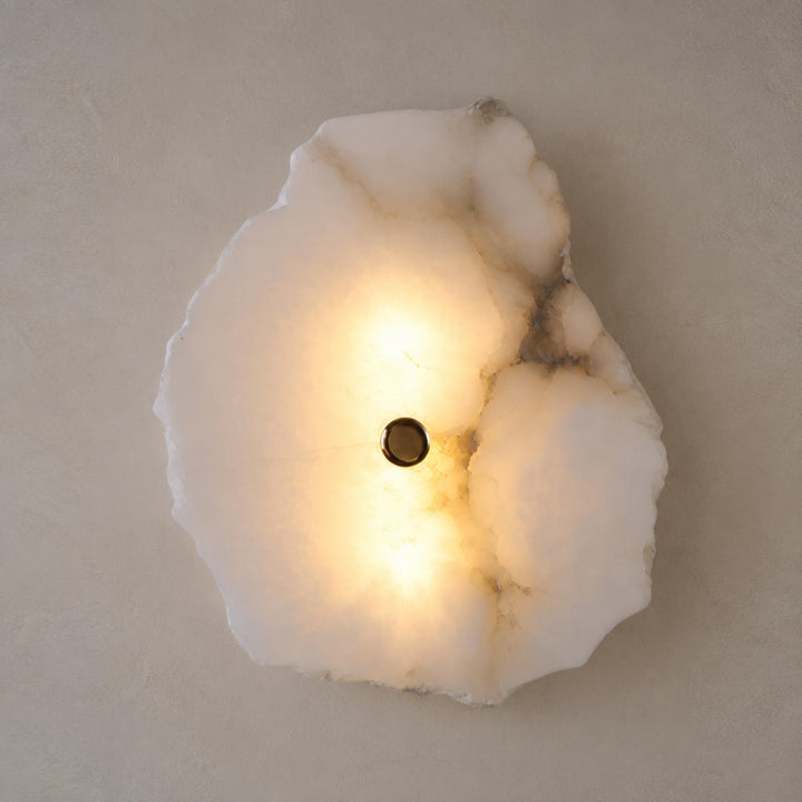 Modern Wall Sconce Lighting Adjustable LED Alabaster Shade with Metal Base for Home Decor