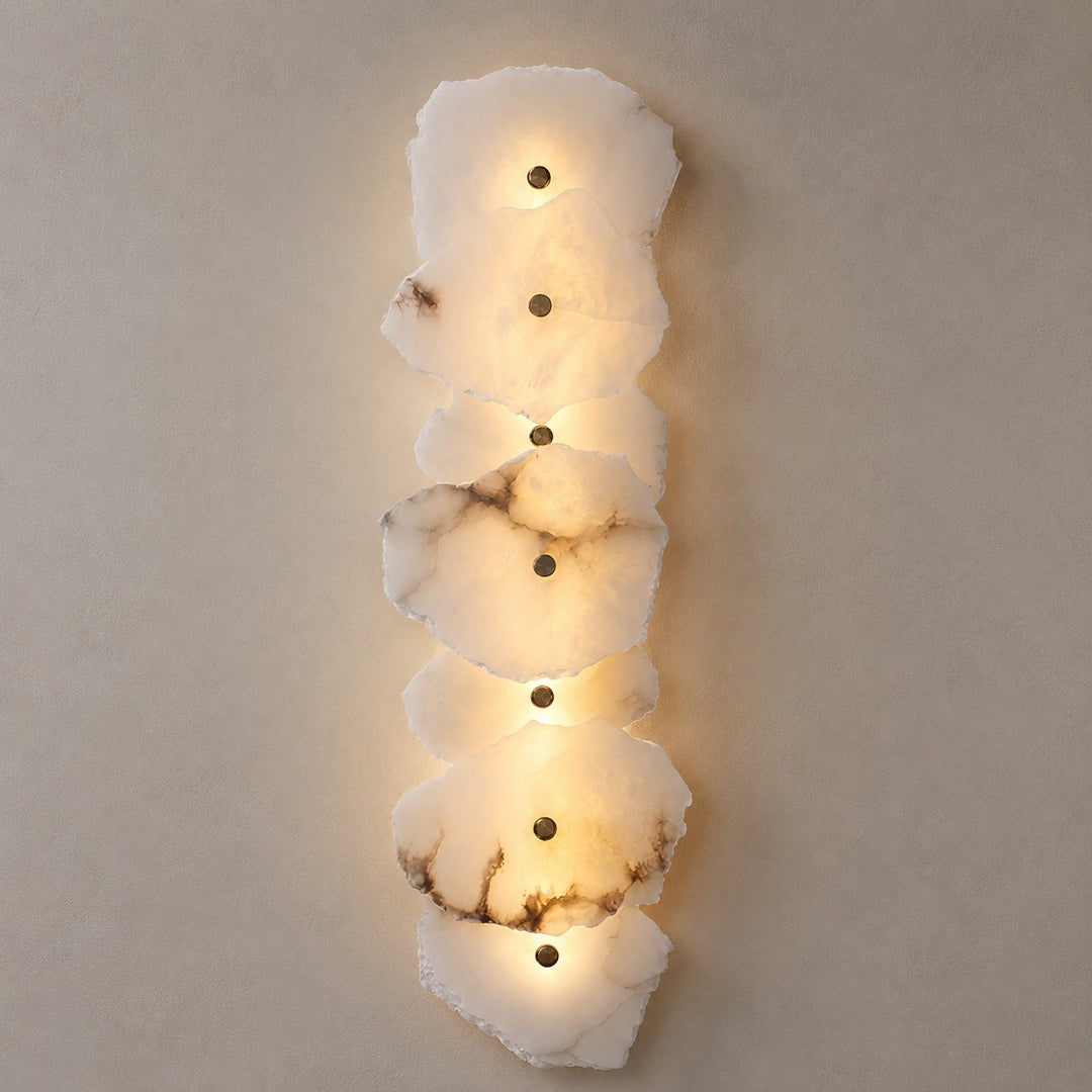 Modern Wall Sconce Lighting Adjustable LED Alabaster Shade with Metal Base for Home Decor