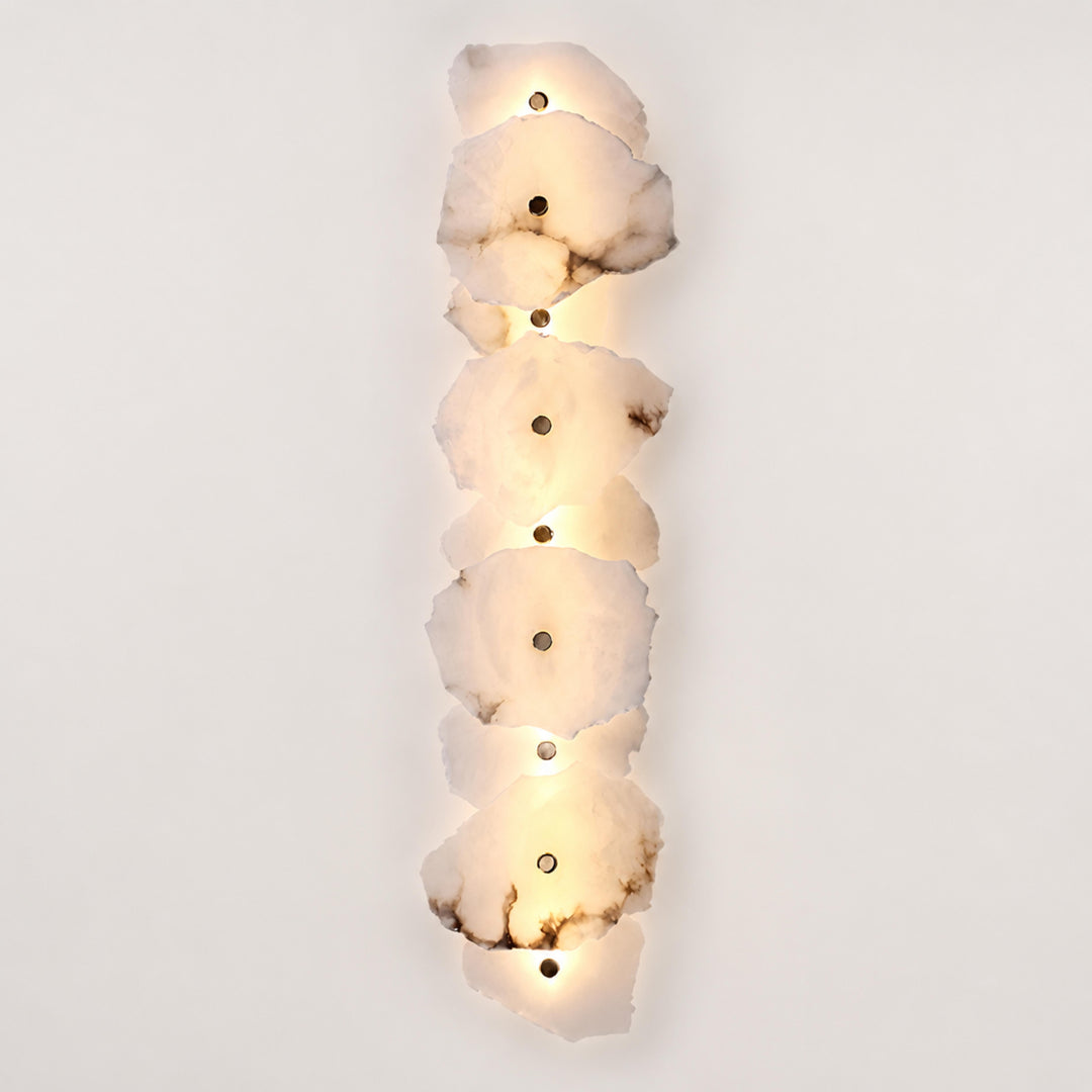 Modern Wall Sconce Lighting Adjustable LED Alabaster Shade with Metal Base for Home Decor