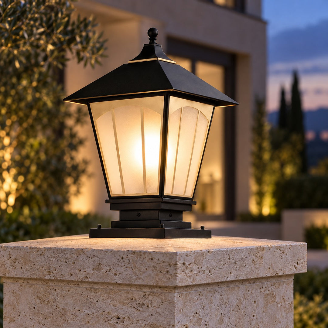 Modern Outdoor Wall Light IP55 Waterproof Solid Copper Glass Shade E27 Compatible