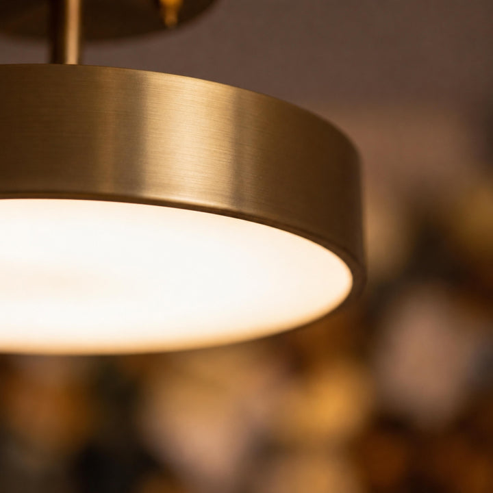 Nordic Style LED Flush Mount Ceiling Light Adjustable Color Temperature Acrylic Shade Copper Finish