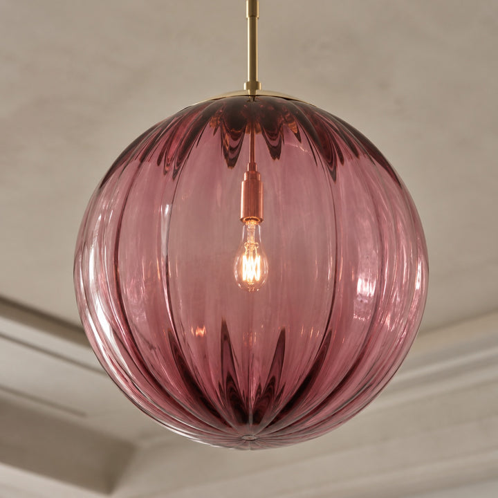 Modern Glass Pendant Light Hanging Adjustable Cord LED Compatible 20cm Diameter