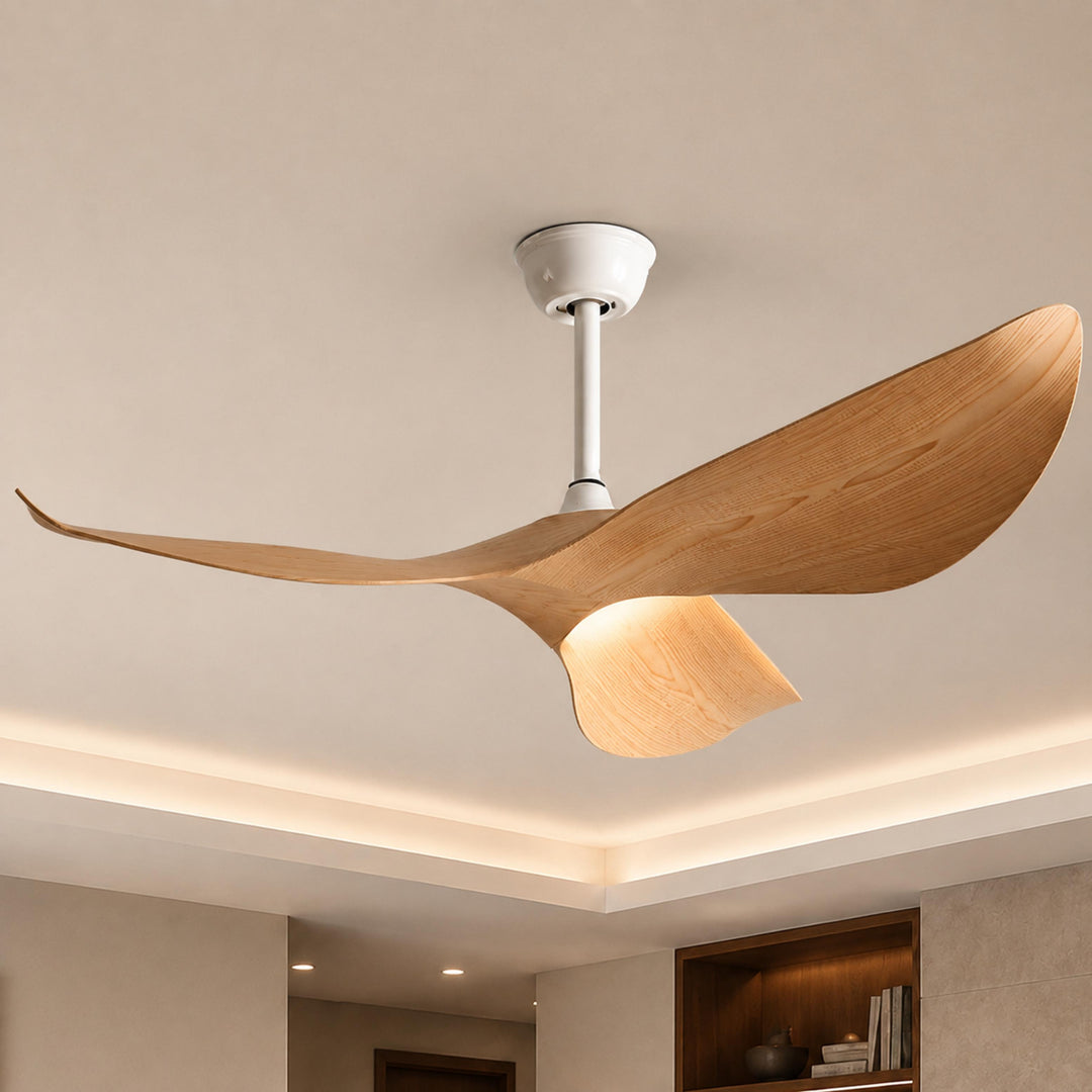 Modern Flush Mount Ceiling Fan with Remote Control DC Motor 6-Speed ABS Blades for Quiet Airflow