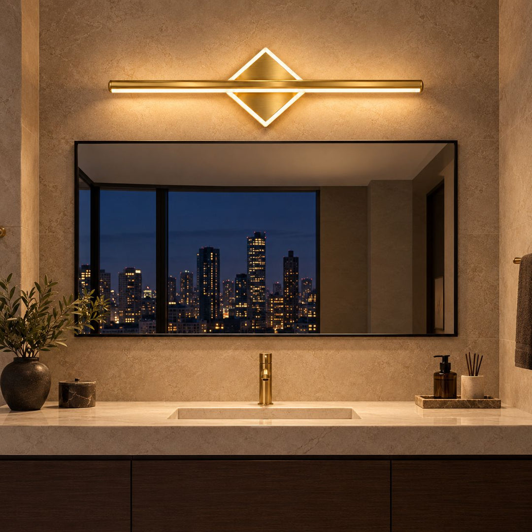 Modern Wall Light Wall Mounted Aluminum Frame Acrylic Base Focused Bathroom Vanity Sconce