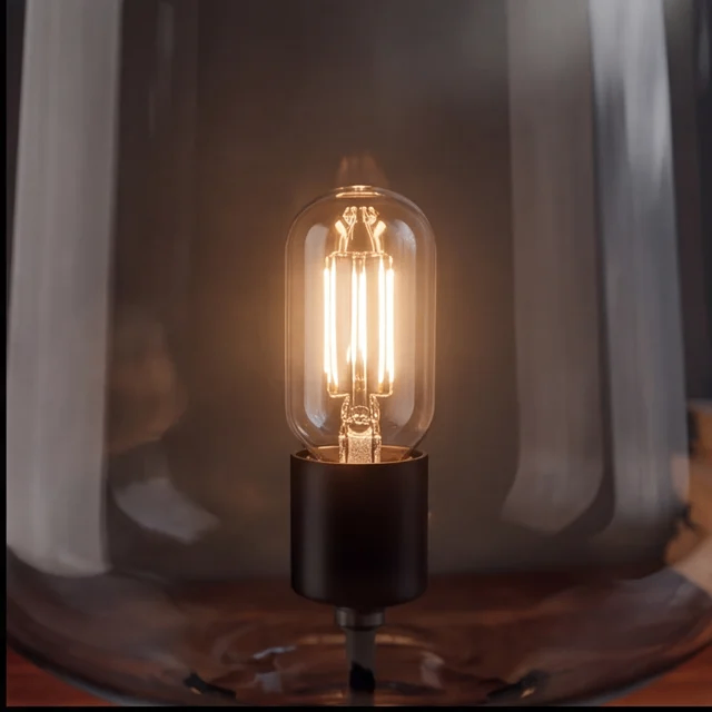 Contemporary Glass Table Lamp with Inline On/Off Switch LED Compatible for Living Room or Bedroom
