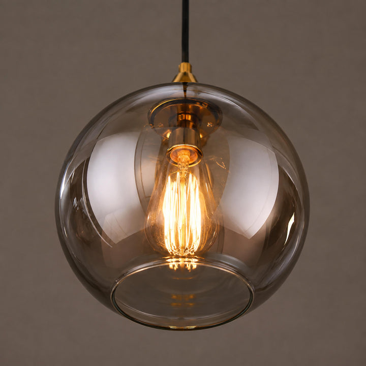 Modern Glass Pendant Light Adjustable Height LED for Kitchen Island Lighting