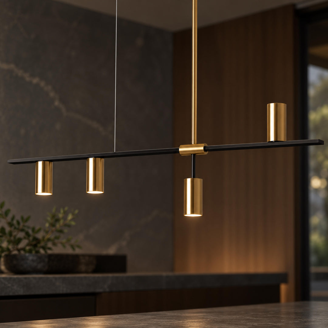 Modern Adjustable Ceiling Light Fixture Kitchen Pendant Lighting Metal Frame LED for Kitchen Island