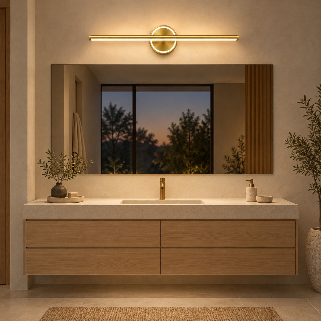 Modern Wall Sconce Bathroom Light Wall Mounted Aluminum and Acrylic Dimmable Vanity Fixture
