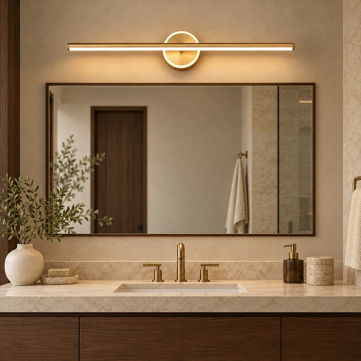 Modern Wall Sconce Bathroom Light Wall Mounted Aluminum and Acrylic Dimmable Vanity Fixture