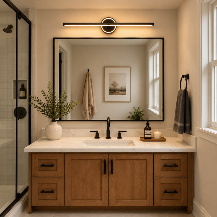 Modern Wall Sconce Bathroom Light Wall Mounted Aluminum and Acrylic Dimmable Vanity Fixture