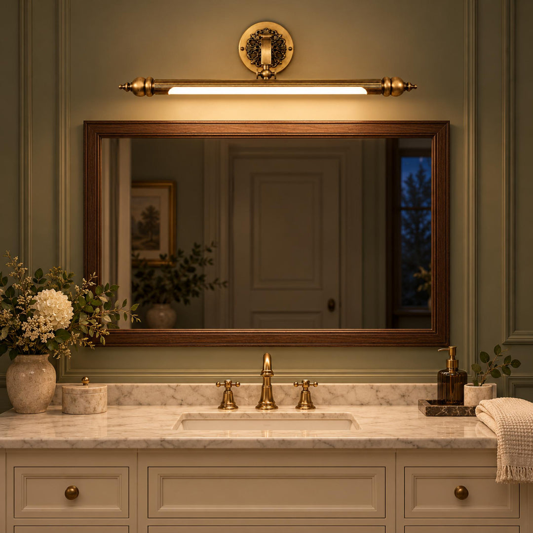Retro Wall Sconce Lighting Wall Mounted Copper Metal Fixture for Bathroom Vanity Illumination