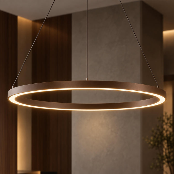 Modern LED Chandelier Light Hanging Aluminum Adjustable Dimmable Acrylic Diffuser Three Sizes