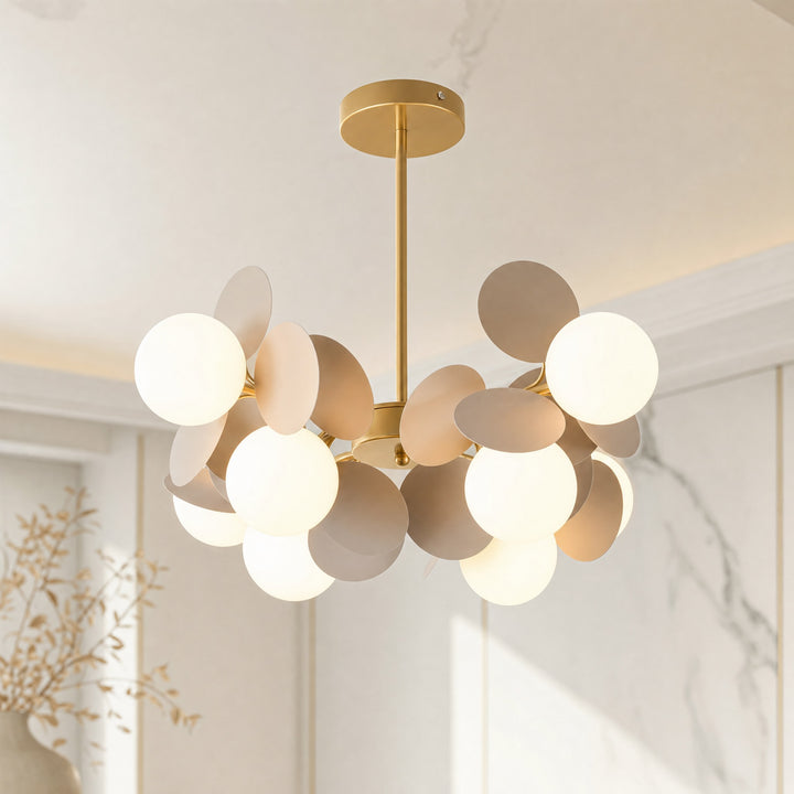 Modern Bubble Chandelier Light Adjustable Metal and Glass Dimmable with Remote Control