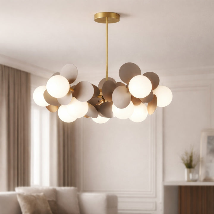 Modern Bubble Chandelier Light Adjustable Metal and Glass Dimmable with Remote Control