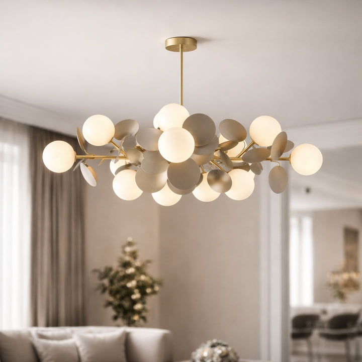 Modern Bubble Chandelier Light Adjustable Metal and Glass Dimmable with Remote Control