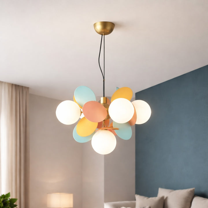 Modern Bubble Chandelier Light Adjustable Metal and Glass Dimmable with Remote Control