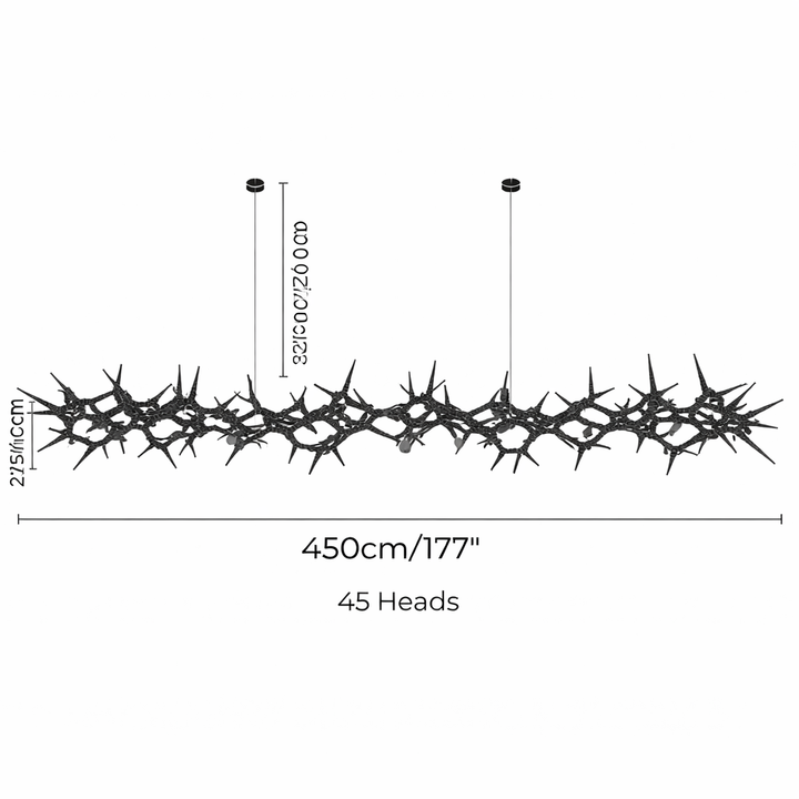 Modern LED Chandelier Adjustable Hanging Light Iron Dimmable 10-45 Bulbs Warm White Cool White