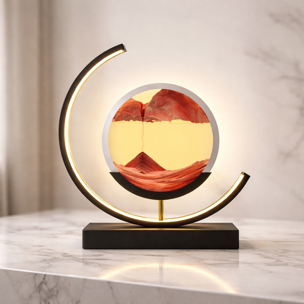 Modern Table Lamp with Rotatable Design Metal LED Light for Living Room and Bedroom