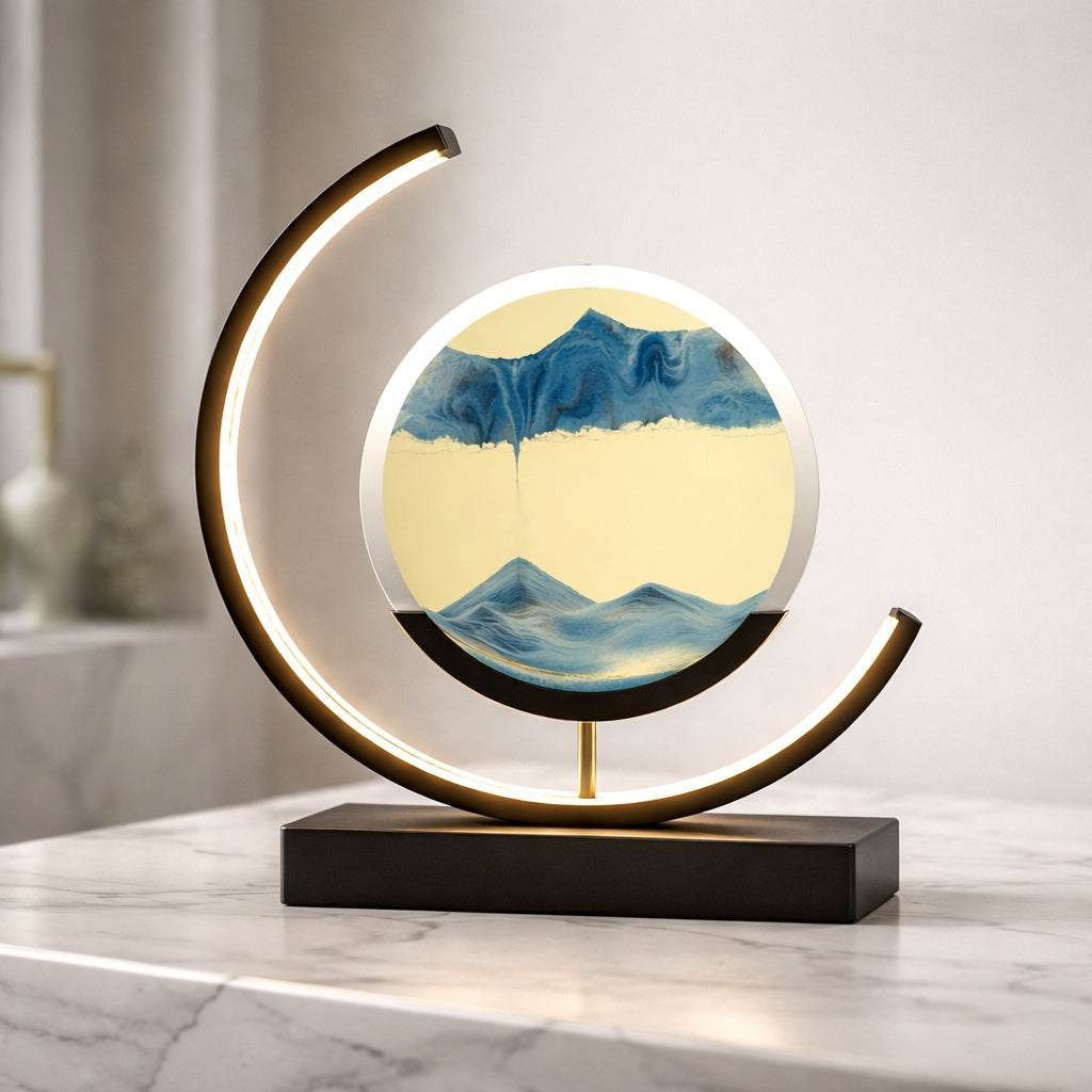 Modern Table Lamp with Rotatable Design Metal LED Light for Living Room and Bedroom