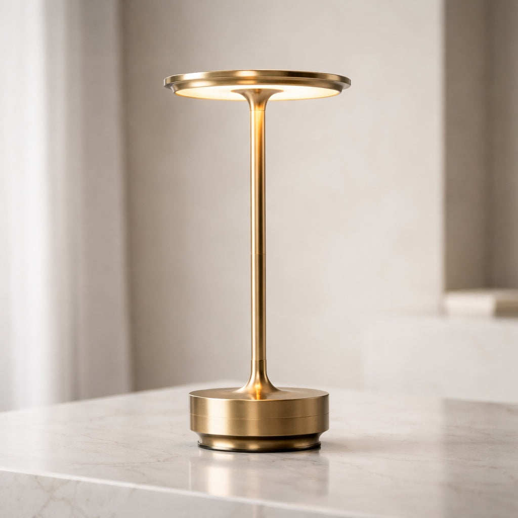 Modern Cordless Table Lamp Adjustable Aluminum with Touch Sensor and Waterproof LED Design