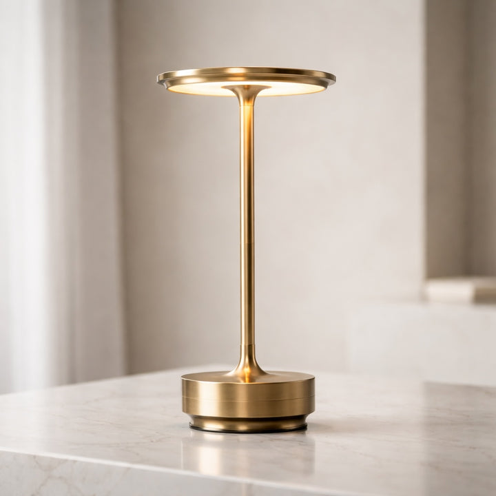 Modern Cordless Table Lamp Adjustable Aluminum with Touch Sensor and Waterproof LED Design