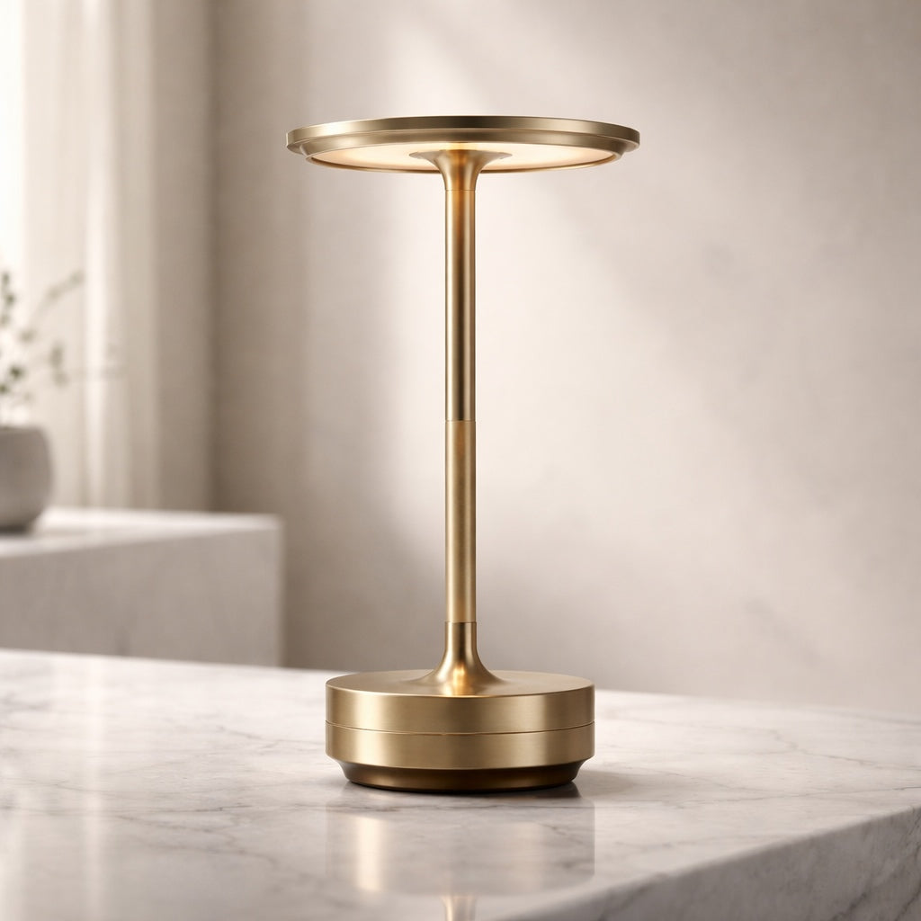 Modern Cordless Table Lamp Adjustable Aluminum with Touch Sensor and Waterproof LED Design