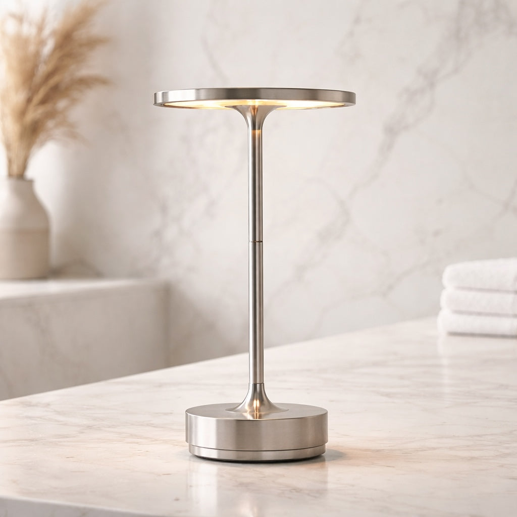 Modern Cordless Table Lamp Adjustable Aluminum with Touch Sensor and Waterproof LED Design
