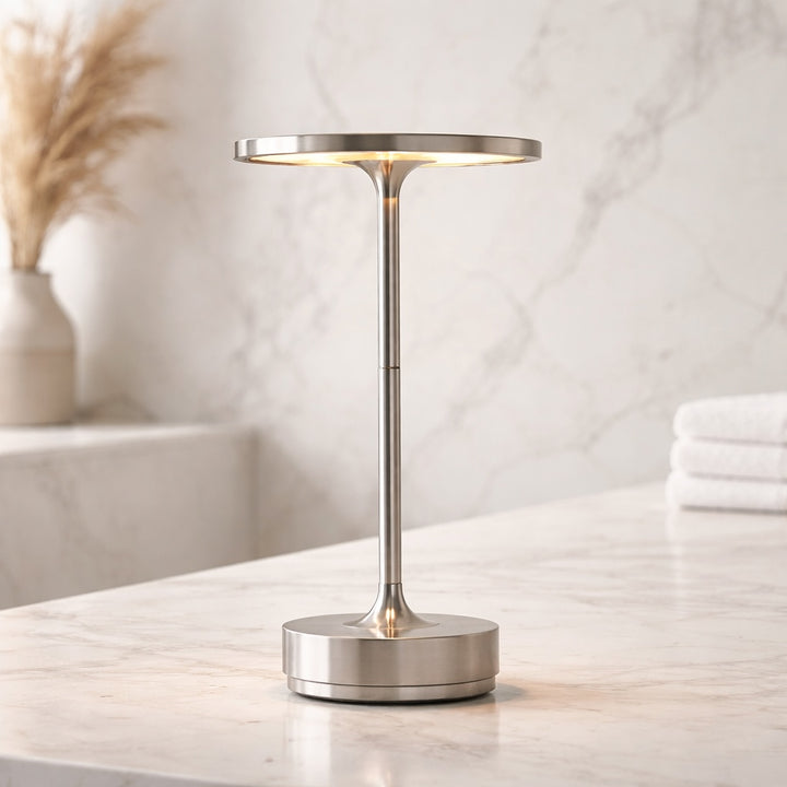 Modern Cordless Table Lamp Adjustable Aluminum with Touch Sensor and Waterproof LED Design