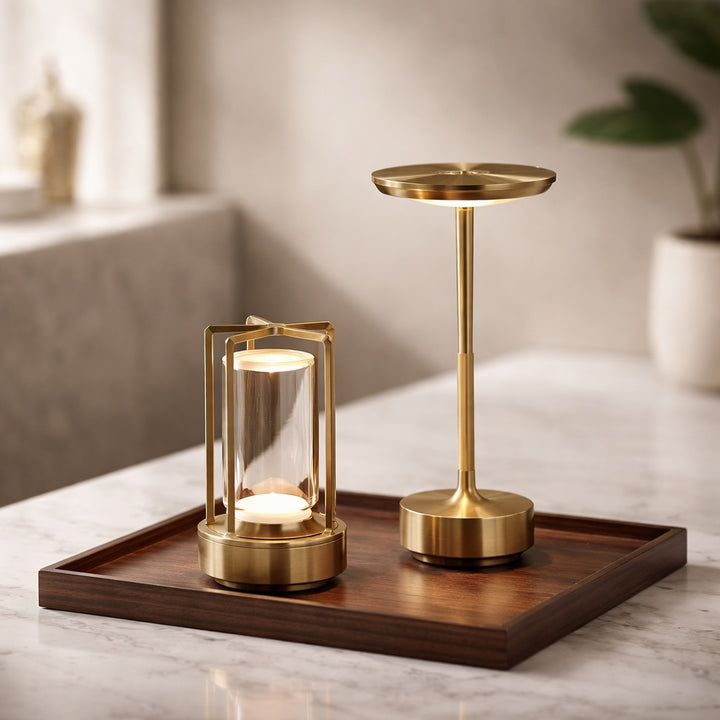 Modern Cordless Table Lamp Adjustable Aluminum with Touch Sensor and Waterproof LED Design