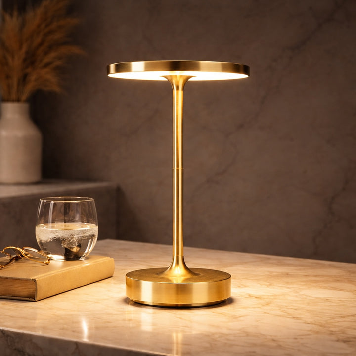 Modern Cordless Table Lamp Adjustable Aluminum with Touch Sensor and Waterproof LED Design