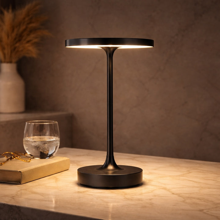 Modern Cordless Table Lamp Adjustable Aluminum with Touch Sensor and Waterproof LED Design