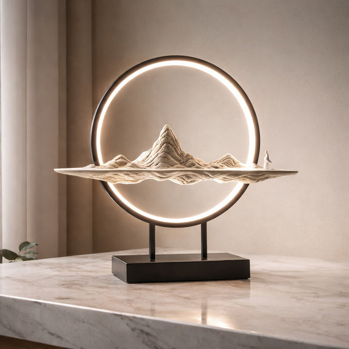 Contemporary Incense Burner Holder Abstract Design Ceramic USB Powered Relaxing Light Feature