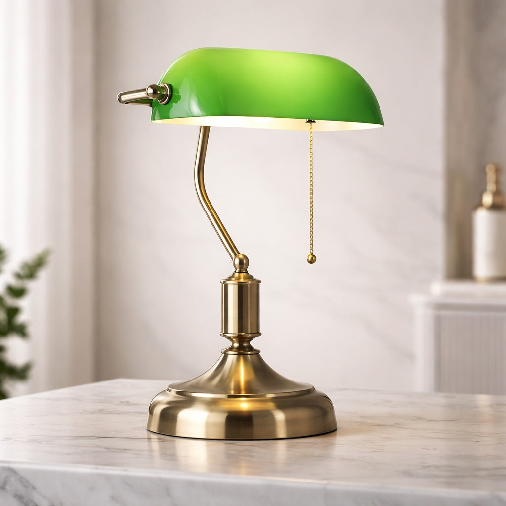 Classic Glass Table Lamp with Sculpted Base and LED Lighting for Bedroom Nightstand or Living Room