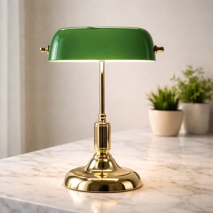 Classic Glass Table Lamp with Sculpted Base and LED Lighting for Bedroom Nightstand or Living Room