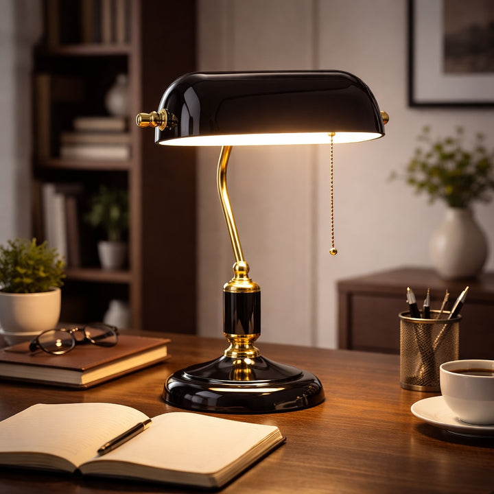 Classic Glass Table Lamp with Sculpted Base and LED Lighting for Bedroom Nightstand or Living Room