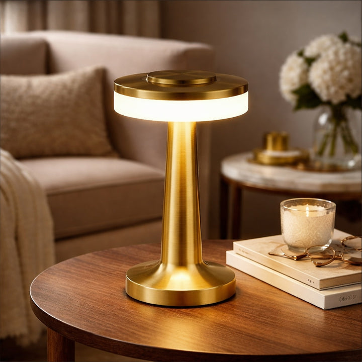Contemporary Rechargeable Table Lamp Adjustable Aluminum Alloy LED Cordless with Stepless Dimming