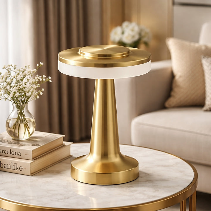 Contemporary Rechargeable Table Lamp Adjustable Aluminum Alloy LED Cordless with Stepless Dimming