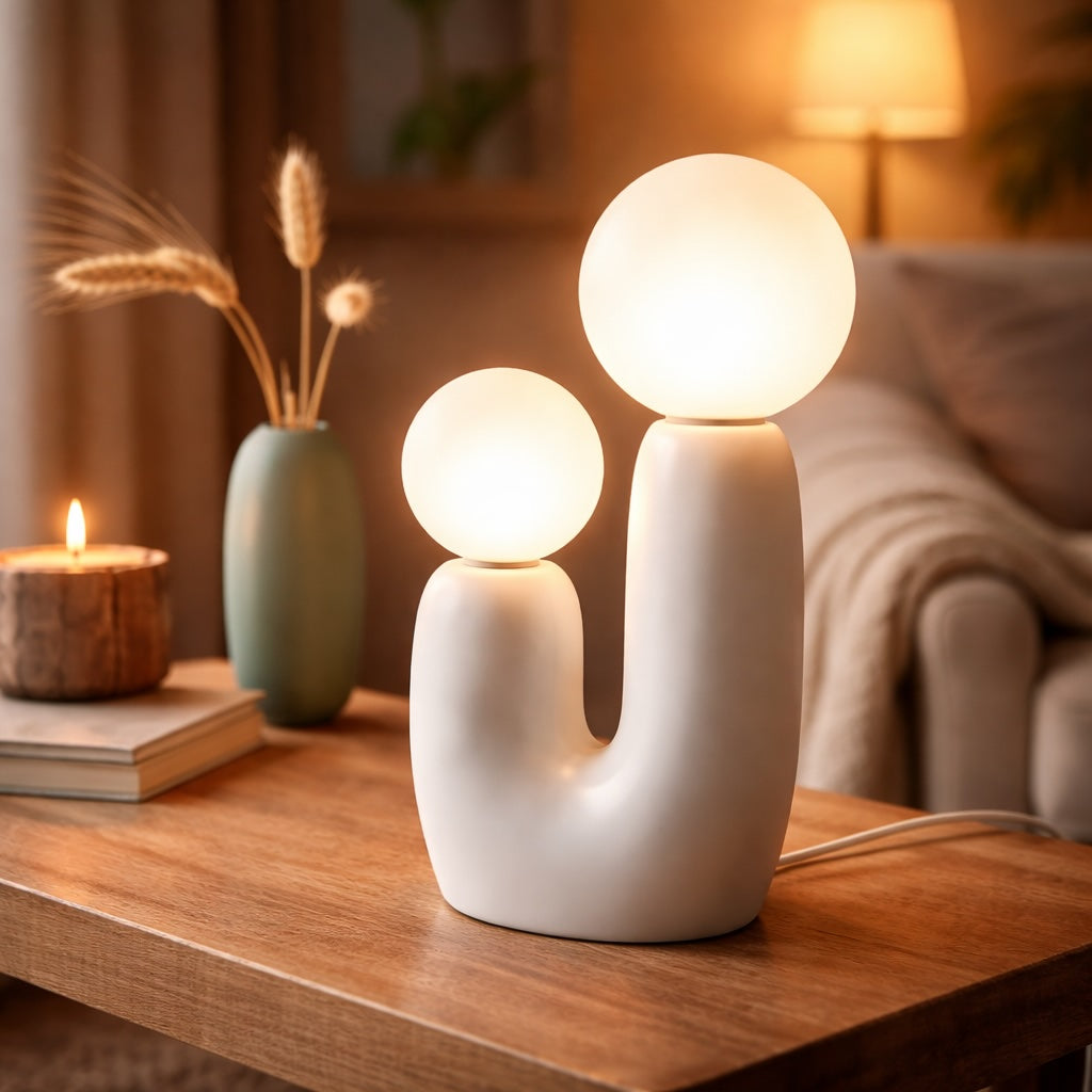 Modern Minimalist Bedside Lamp Glass Table Lamp Compact Design LED Lighting 90-260V